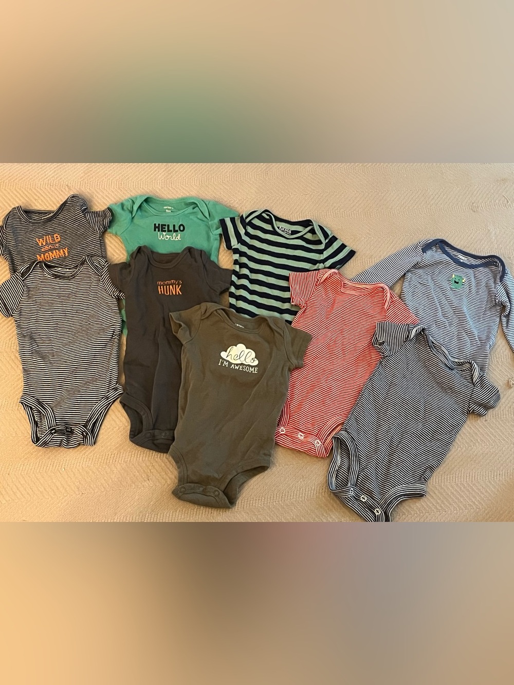 Carter's Baby One-Piece Bodysuit Set in Green, Navy, Gray, Red